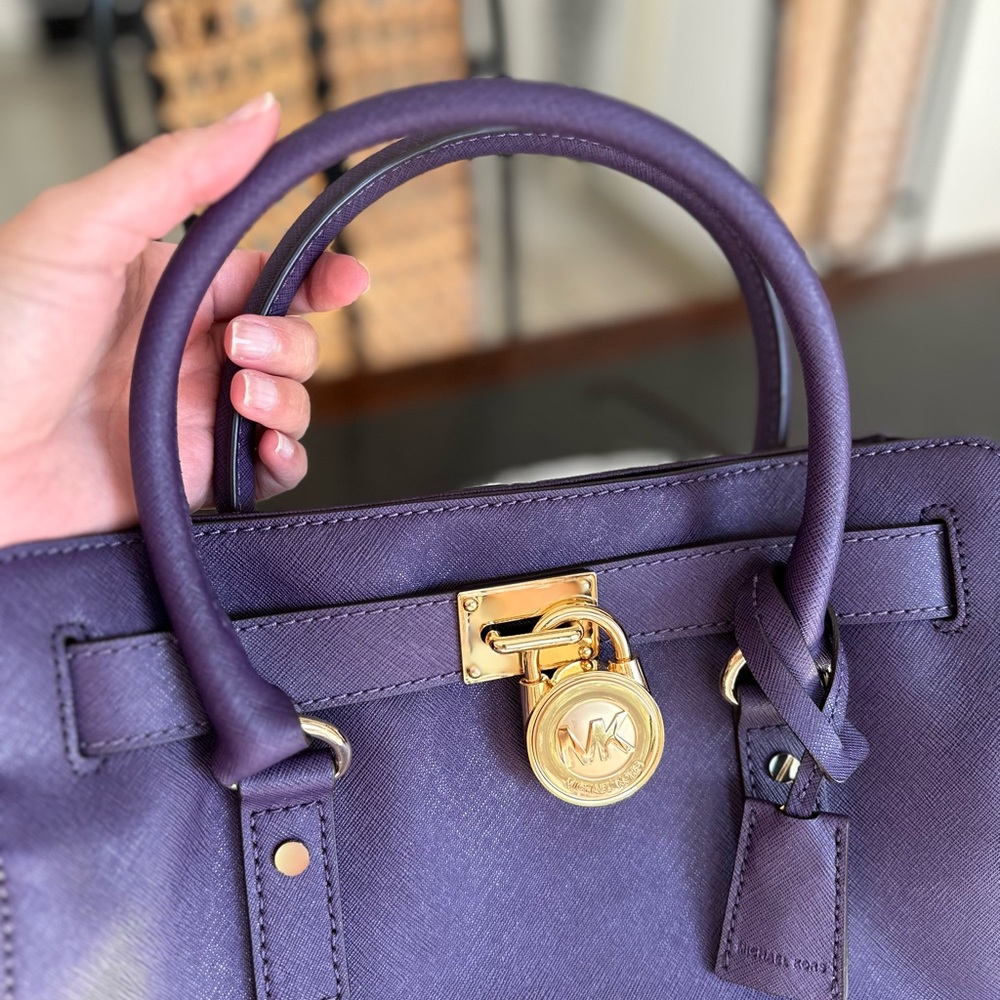 NWOT michael kors purple purse with handles and shoulder strap - Picture 5 of 13